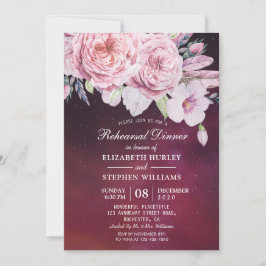 Bröllop Rehearsal Dinner Boho Blommigt Lila Ljus Inbjudningar