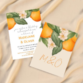Bröllop Rehearsal Dinner Citrus Orange Modern Inbjudningar