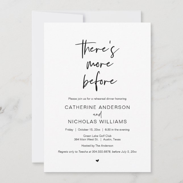 Bröllop Rehearsal Dinner, det är mer före Inbjudningar (Framsida)
