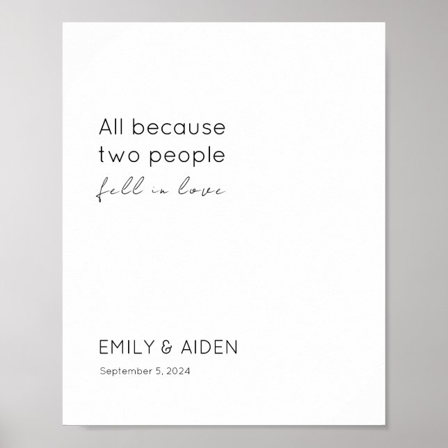 Bröllop Rehearsal Dinner Förlovningsfest Sign Poster (Framsidan)