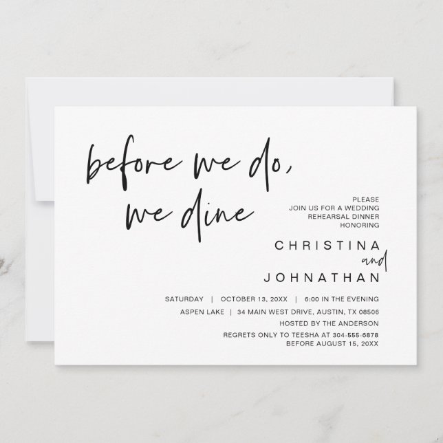 Bröllop Rehearsal Dinner, innan vi gör det, vi Din Inbjudningar (Framsida)