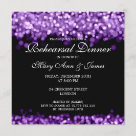 Bröllop Rehearsal Dinner Lila Ljus Inbjudningar