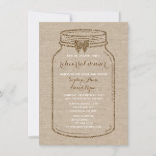 Bröllop REHEARSAL DINNER Mason Burk Linen Canvas Inbjudningar