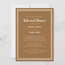 Bröllop Rehearsal Dinner Modern Rustic Chic Brown Inbjudningar