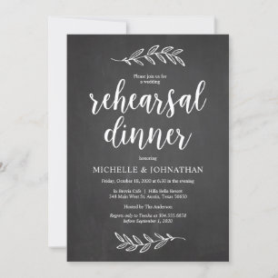 Bröllop Rehearsal Dinner, Rustic Farm Chalkboard Inbjudningar