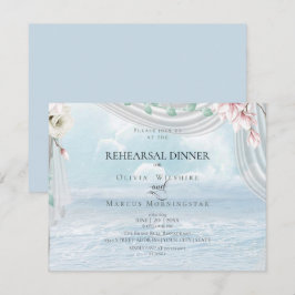 Bröllop Rehearsal | Elegant Beach Driftwood Tulle Inbjudningar