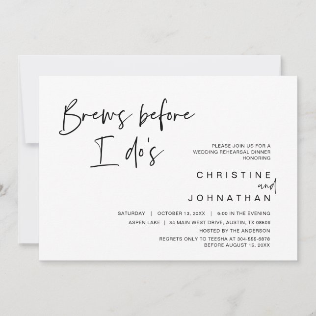 Bröllop Rehearsal Middag, brinna innan jag gör det Inbjudningar (Framsida)