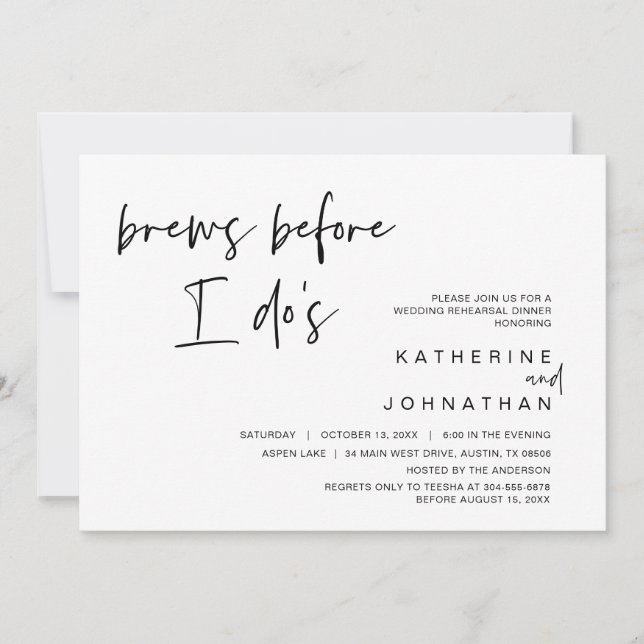 Bröllop Rehearsal Middag, brinna innan jag gör det Inbjudningar (Framsida)