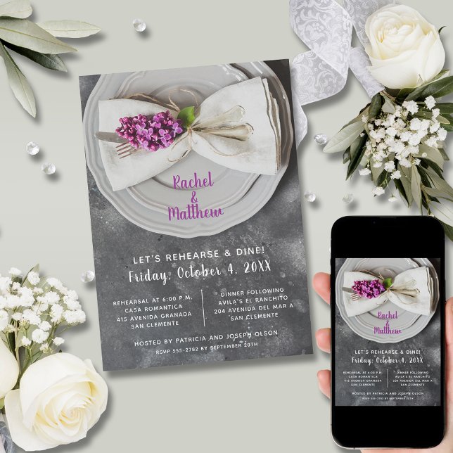 Bröllop Rehearsal Middag Inbjudningar (Wedding Rehearsal Dinner Invitations)