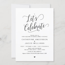 Bröllop repetitionsmiddag, enkel Classy Black, Inbjudningar