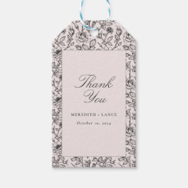 Bröllop-resformen rosa ros och presentetikett