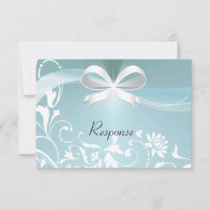 Bröllop Response OSA kort - Elegant Teal Satin