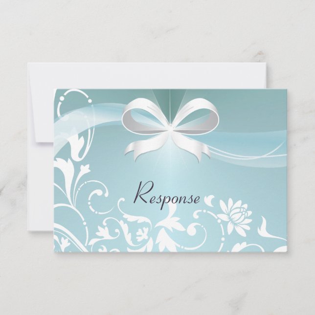Bröllop Response OSA kort - Elegant Teal Satin (Framsida)