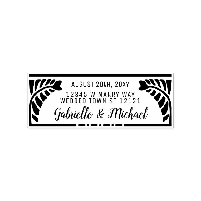 Bröllop Returadress Botaniska Ferns Namn + Datum Stämpel (Tryck)