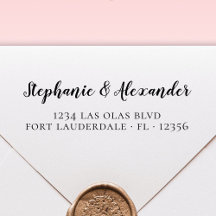 Bröllop Returadress Modern självskript i fetstil i