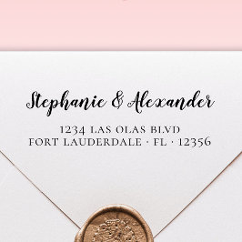 Bröllop Returadress Modern självskript i fetstil i Självfärgande Stämpel