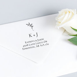 Bröllop Returadress Monogram Anpassningsbar Självfärgande Stämpel