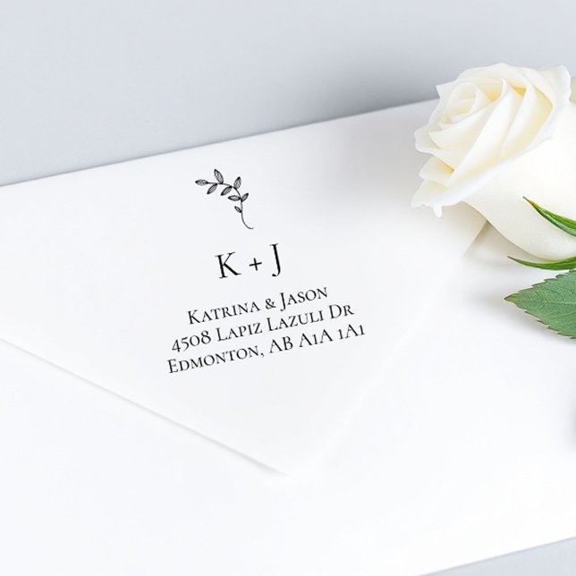 Bröllop Returadress Monogram Anpassningsbar Självfärgande Stämpel (Skapare uppladdad)