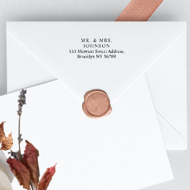 Bröllop Returadress Newlyweds Ny adress Stämpel