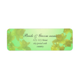 bröllop returadress, tulpanblommor av gult returadress etikett