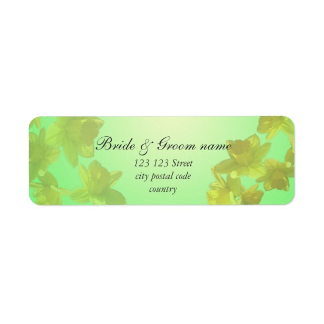 bröllop returadress, tulpanblommor av gult returadress etikett (Framsidan)