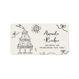 Bröllop Returetiketter i Fransk vid den vidriga Ro Adressetikett