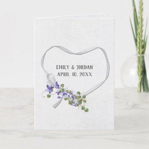 Bröllop Ribbon Heart med Ivy Bouquet Card Kort