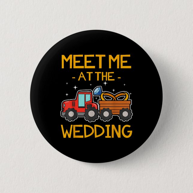 Bröllop Ring Bearer Tractor Bride Groom Reception Knapp (Framsida)