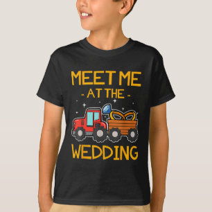 Bröllop Ring Bearer Tractor Bride Groom Reception T Shirt
