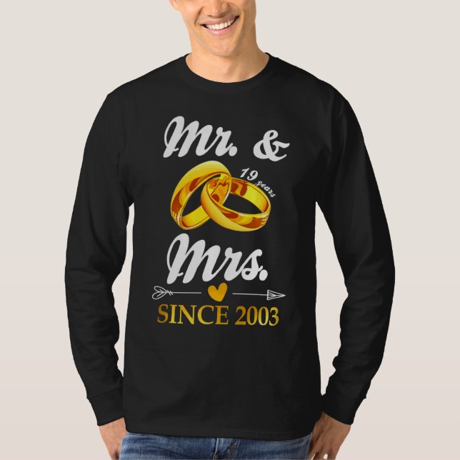 Bröllop Ring har gift sig med mr & Mrs sedan 2003. T Shirt (Framsida)