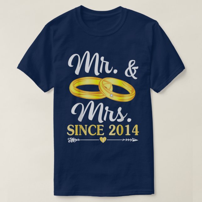 Bröllop Ring har gift sig med mr & Mrs sedan 2014  T Shirt (Design framsida)