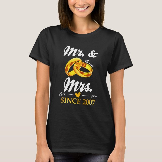 Bröllop Ring har varit gift med mr & Mrs sedan 200 T Shirt (Framsida)