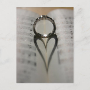 Bröllop Ring Heart Shadow Vykort