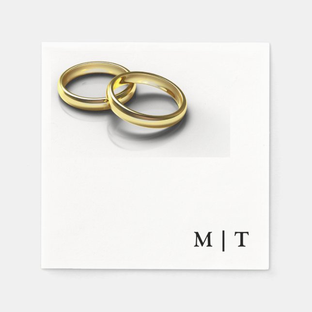 Bröllop Ringar Bröllop Pappersservett (Framsidan)