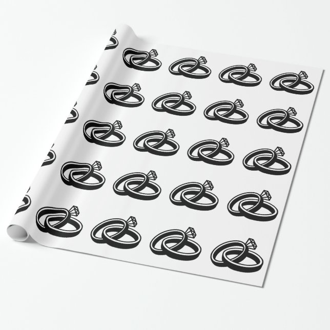 Bröllop ringar diamant presentpapper (Utrullad)