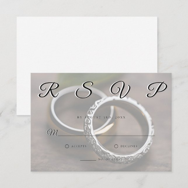 Bröllop Ringar enkel Elegant Minimalistisk OSA kor (Fram/baksida)