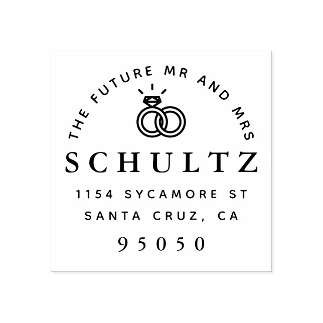 Bröllop Ringar Framtiden för Returadress Stämpel (Tryck)