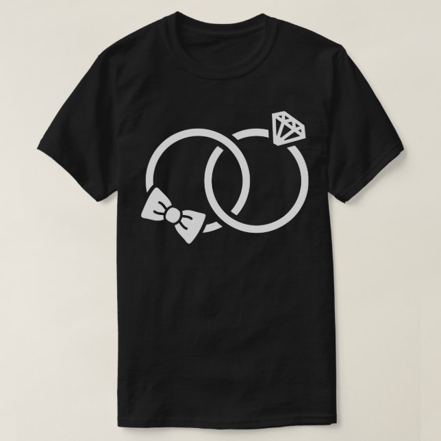 Bröllop ringar hustrus hus t shirt (Design framsida)