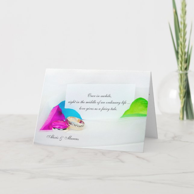 bröllop ringar med petaler från ro kort (Framsida)