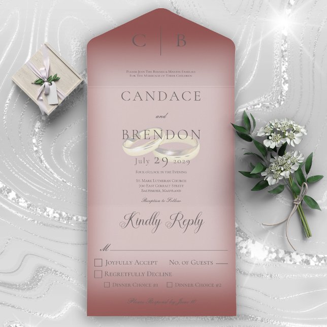 Bröllop Ringar Modern Burgundy-middag (Skapare uppladdad)