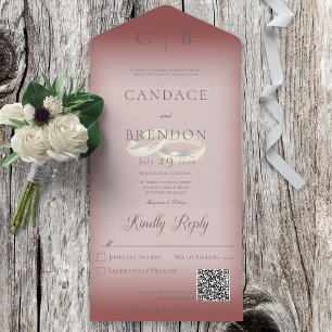 Bröllop Ringar Modern Burgundy QR-kod