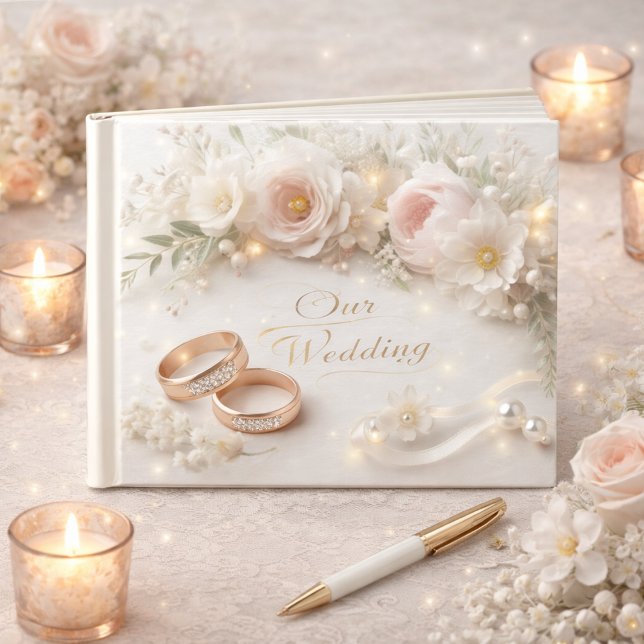 Bröllop Ringar och Blommor Gästböcker (Skapare uppladdad)