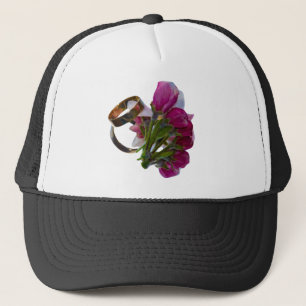 Bröllop Ringar och Blommor Truckerkeps