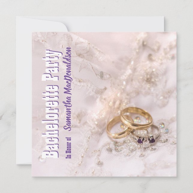 Bröllop ringar och klä bachelorette Party Inbjudningar (Framsida)