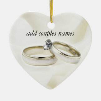 Bröllop Ringar om satin Julgransprydnad Keramik