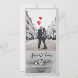 Bröllop Ringar på Grått Spara datum för Datumet