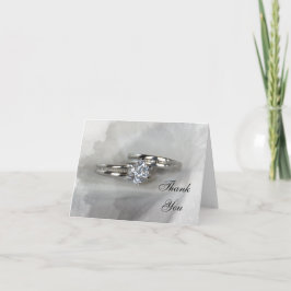 Bröllop Ringar på Grått Tack Kort