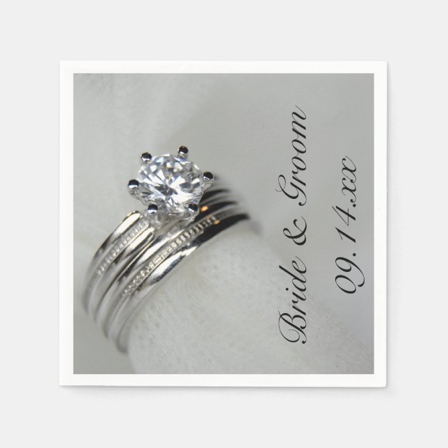 Bröllop Ringar Pappersservett (Framsidan)
