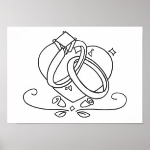 Bröllop Ringar Poster