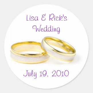 Bröllop Ringar Runt Klistermärke
